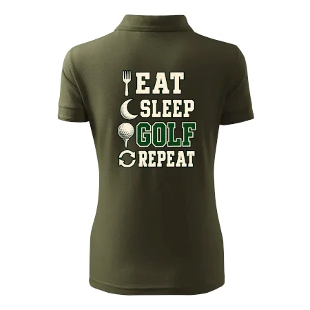 Eat sleep golf repeat typografie