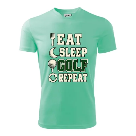 Eat sleep golf repeat typografie