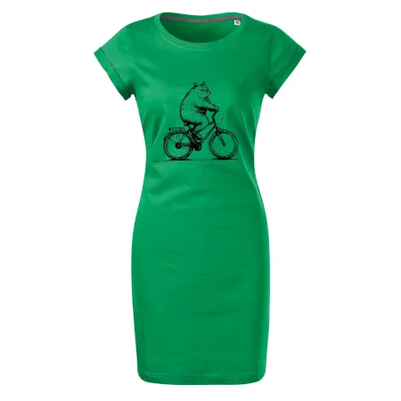 Tučná mačka na bicykli