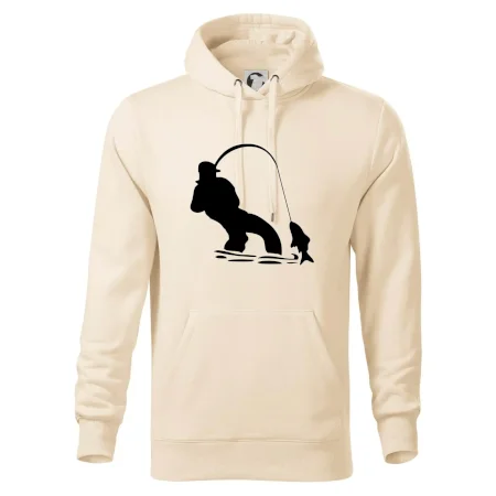 Rybár ťahajúce rybu