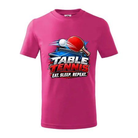 Stolní tenis pálka a míček eat sleep repeat
