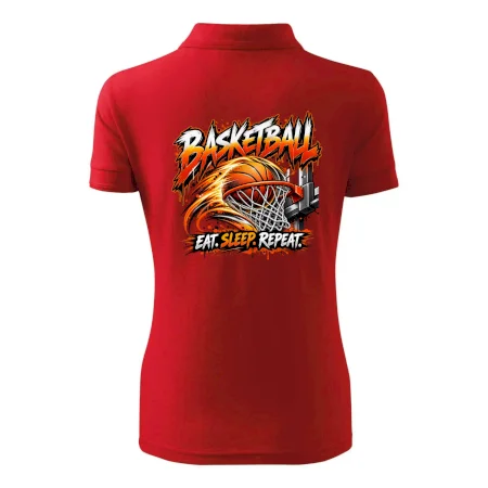 Basketbalový kôš s loptou eat sleep repeat