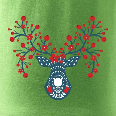 Folklór - jeleň s červenými plodmi