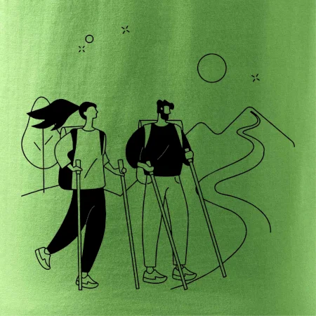 Kreslený pár na výlete