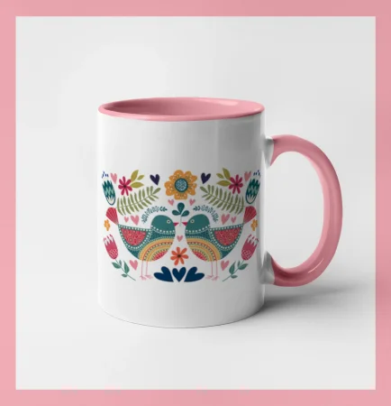 Folklór - dva farebné vtáčiky