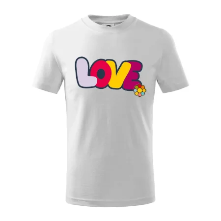 Love nápis s kvetinou