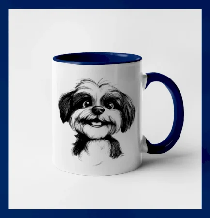 Lhasa apso karikatúra hlava