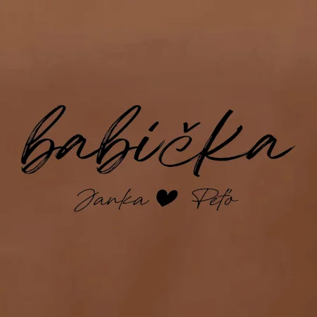 Babička Tričko s menami detí písacie písmo