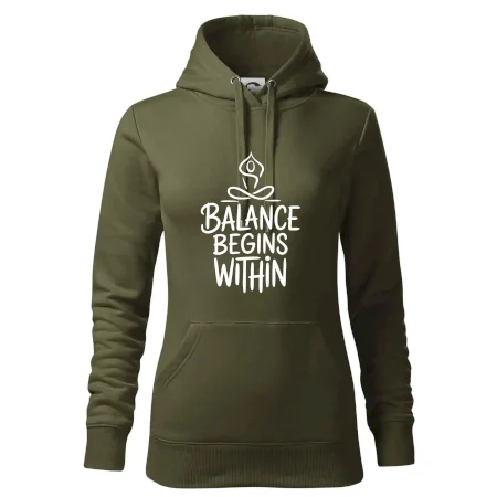 Balance begins within nápis