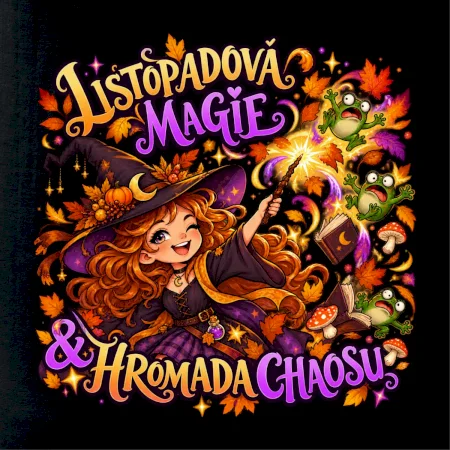 Listopadová čarodějka kouzlí podzimní žáby
