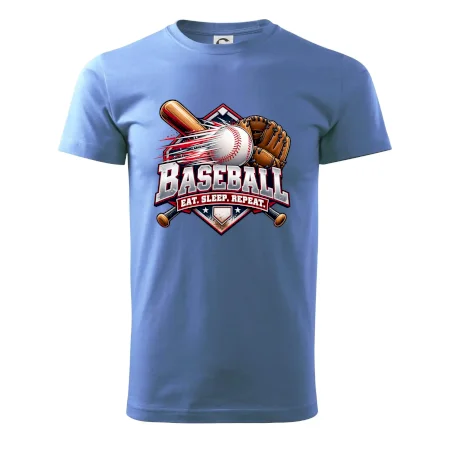 Baseballová pálka s rukavicou eat sleep repeat
