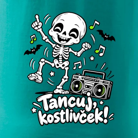 Tancuj kostlivček s boomboxom