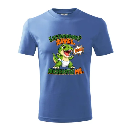Listopadový živel zelený dinosaurus rex v plence