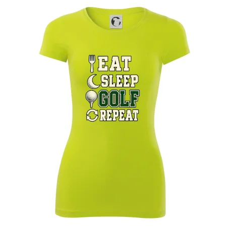 Eat sleep golf repeat typografie