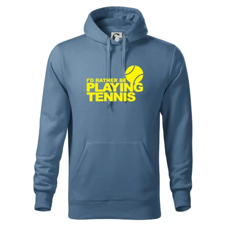 Playing tennis