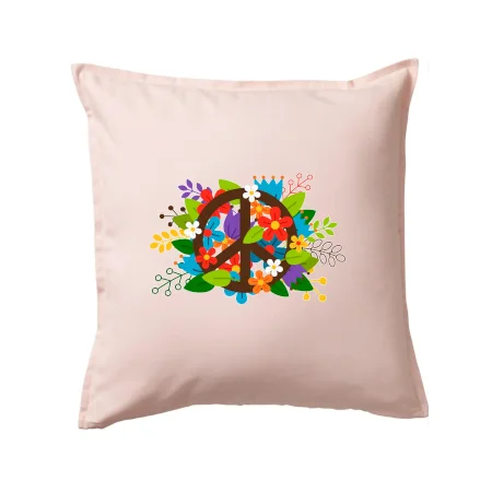 Peace symbol prerastený kvetinami