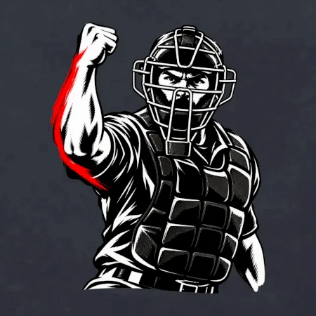 Baseballový rozhodčí signalizuje strike