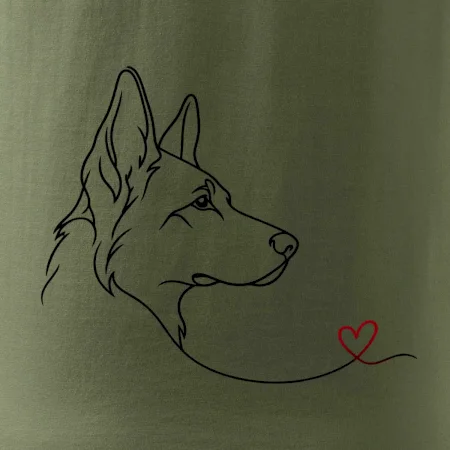 Vlčák a srdce - minimalistická linka