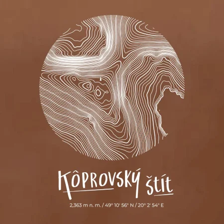 Kôprovský štít - vrstevnice v kruhu