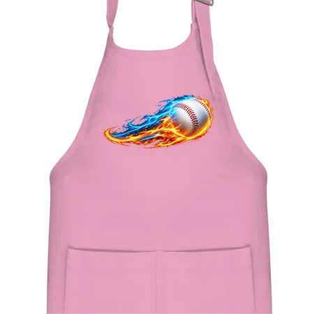 Letící baseballový míček v plamenech