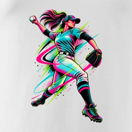Baseballová nadhazovačka neonový pop art