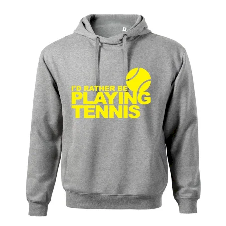 Playing tennis