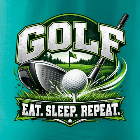 Golfová palica s loptičkou eat sleep repeat