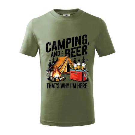 Černý nápis nápis Camping and beer