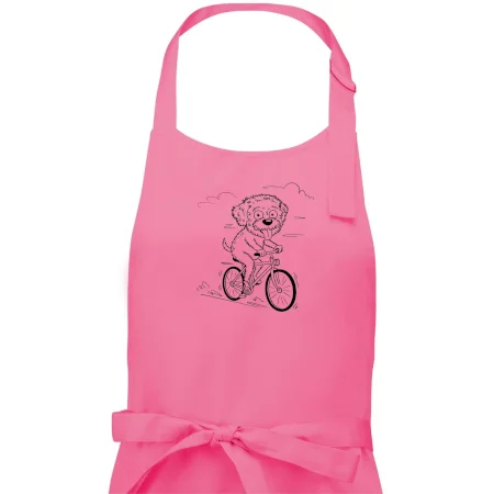 Lagotto romagnolo karikatúra na bicykli čierna