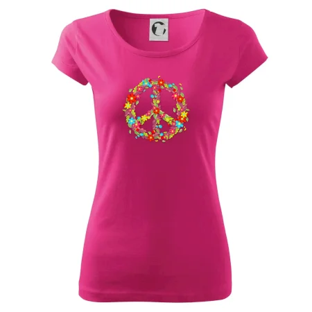 Peace symbol červené kvety