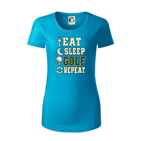 Eat sleep golf repeat typografie