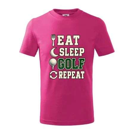 Eat sleep golf repeat typografie