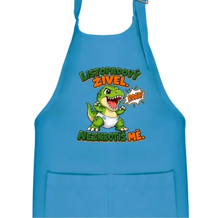 Novembrový živel zelený dinosaurus rex v plienke
