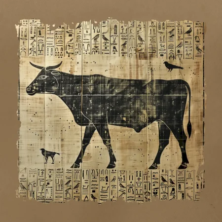 Egyptské hieroglyfy krava