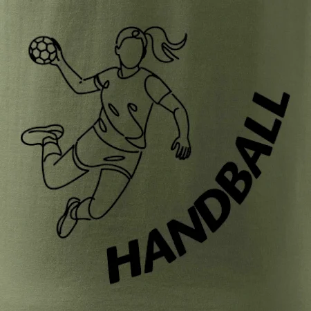 Handball nápis šikmo - dievča