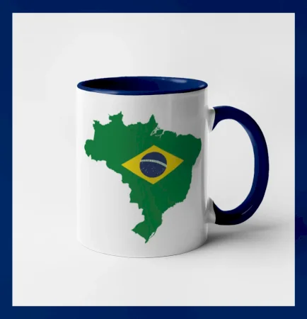 Brazília vlajka v mape