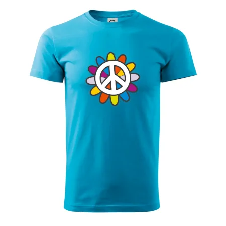 Peace symbol s kreslenou kvetinou