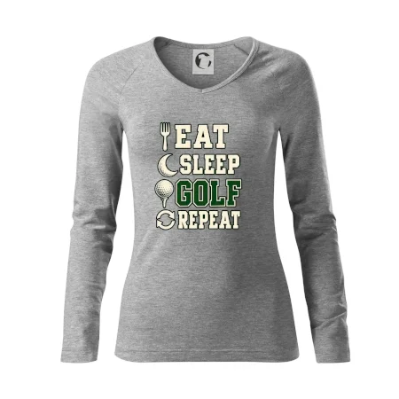 Eat sleep golf repeat typografie