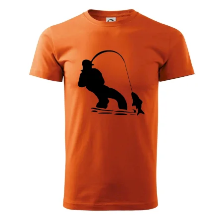 Rybár ťahajúce rybu