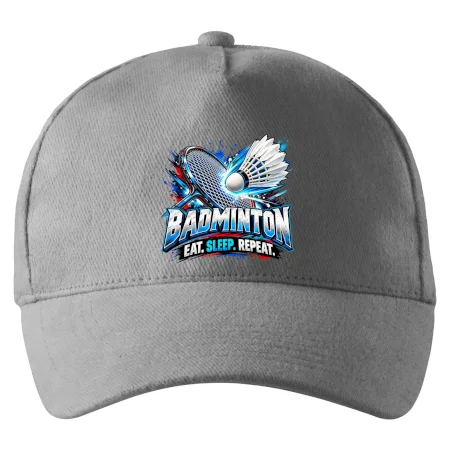 Bedmintonová raketa s košíčkom eat sleep repeat