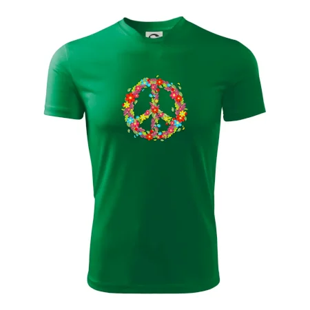 Peace symbol červené kvety