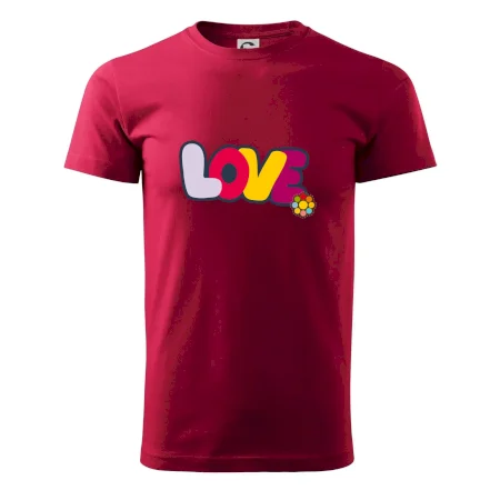 Love nápis s kvetinou