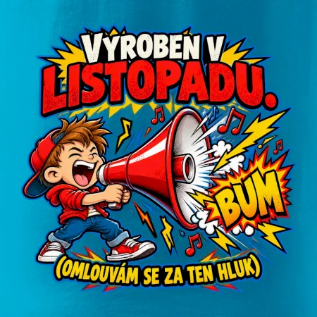 Narodený v novembri – hlučný chlapec s červeným megafónom