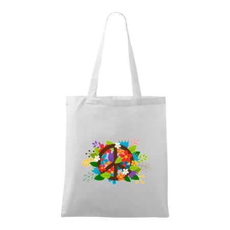 Peace symbol prerastený kvetinami