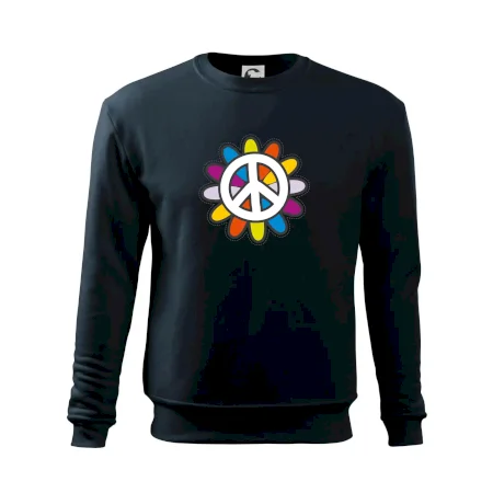 Peace symbol s kreslenou kvetinou