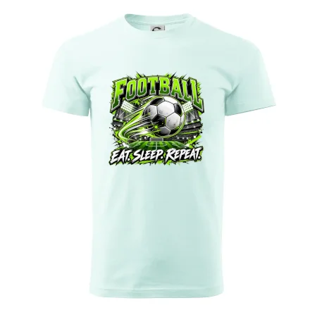 Futbalová lopta a štadión eat sleep repeat