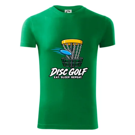 Discgolfový kôš s letiacim diskom eat sleep repeat