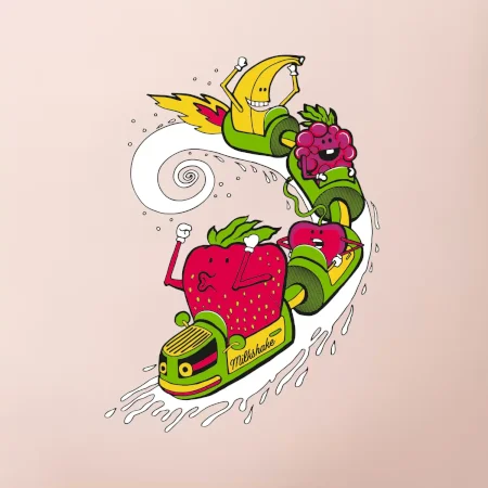 Milkshake vlak kreslený