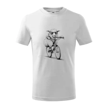 Ovce s okuliarmi na bicykli