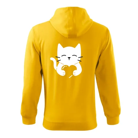 Mačka drží srdce